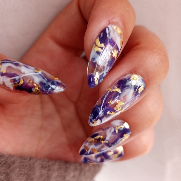 Purple Amethyst inspired luxury Press On Nails pPN16 - Picture 5 of 6